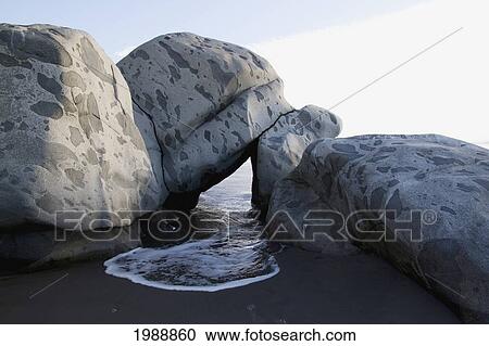 Stock Image - Rock Formation By Rocas De Santo Domingo Beach, Santo Domingo, Chile. Fotosearch