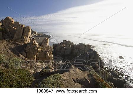 Stock Photo - Rock Formation By Rocas De Santo Domingo Beach, Santo Domingo, Chile. Fotosearch