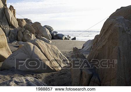 Stock Photo - Rock Formation By Rocas De Santo Domingo Beach, Santo Domingo, Chile. Fotosearch