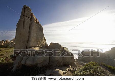 Stock Photograph - Rock Formation By Rocas De Santo Domingo Beach, Santo Domingo, Chile. Fotosearch