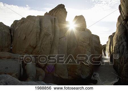 Stock Photograph - Rock Formation By Rocas De Santo Domingo Beach, Santo Domingo, Chile. Fotosearch