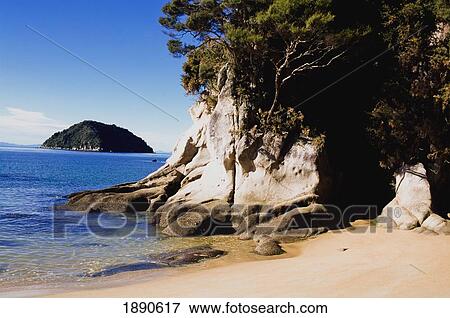 Rock Formation On Beach At Abel Tasman National Park View Large Photo Image Stock Photo - Rock Formation On Beach At Abel Tasman National Park. Fotosearch