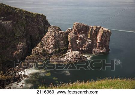 Stock Image - Rock Formations Along The Coast At St. Abb's Head; Scottish Borders Scotland. Fotosearch