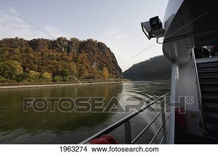 Rock Of Loreley By The Rhine River, Rhineland-Palatinate, Germany View Large Photo Image Picture - Rock Of Loreley By The Rhine River, Rhineland-Palatinate, Germany. Fotosearch