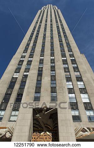 Rockefeller Centre against a blue sky; New York City, New York, United States of America View Large Photo Image Stock Image - Rockefeller Centre against a blue sky; New York City, New York, United States of America. Fotosearch