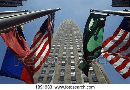 Rockefeller Centre Rca Building And Flags View Large Photo Image Stock Image - Rockefeller Centre Rca Building And Flags. Fotosearch