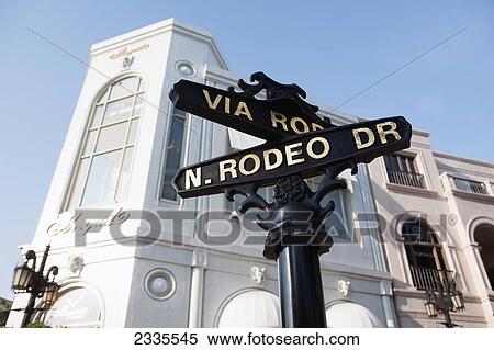 Stock Photography - Rodeo Drive Road Sign; Los Angeles, California, Usa. Fotosearch