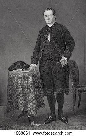 Stock Image - Roger Sherman 1721-1793. American Political Leader And Writer. A Signatory Of The Declaration Of Independence From Painting By Alonzo Chappel. Fotosearch