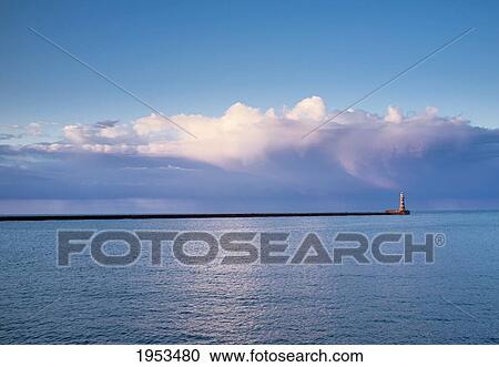 Stock Image - Roker Lighthouse; Sunderland Tyne And Wear England. Fotosearch