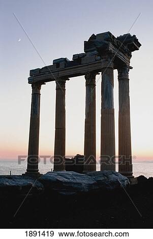 Roman Ruins At Twilight View Large Photo Image Stock Photo - Roman Ruins At Twilight. Fotosearch