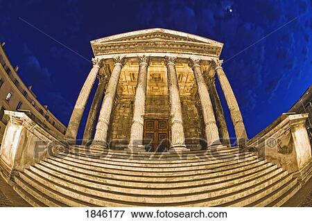 Romanesque Temple; Maison Caree, Nimes, France View Large Photo Image Stock Photo - Romanesque Temple; Maison Caree, Nimes, France. Fotosearch