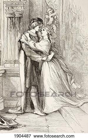 Stock Photo - Romeo And Juliet. From The Illustrated Library Shakspeare, Published London 1890.. Fotosearch