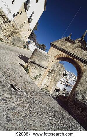 Ronda Town Gate View Large Photo Image Stock Photo - Ronda Town Gate. Fotosearch