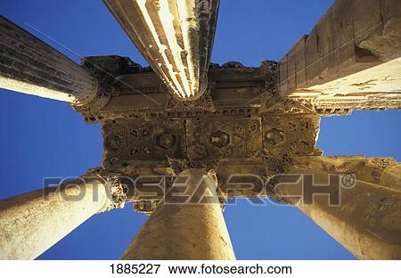 Stock Photo - Roof And Columns At Temple Of Bacchus. Fotosearch