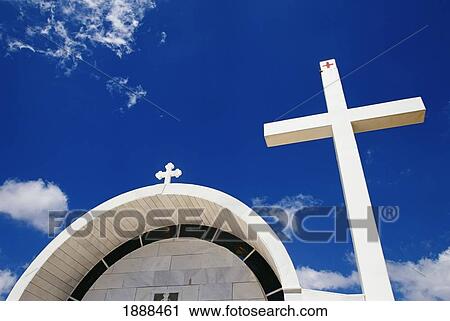 Stock Image - Roof Of Church And Croos. Fotosearch