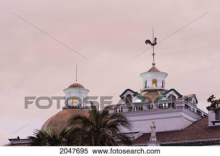 Stock Photography - Roof Of The Metropolitan Cathedral At Night, Quito, Pichincha, Ecuador. Fotosearch