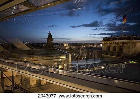 Stock Photo - Roof Of The Reichstag At Night, Berlin, Germany. Fotosearch