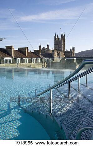 Stock Photography - Roof Top Pool Of Thermae Bath Spa. Fotosearch
