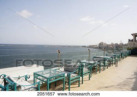 Stock Photo - Roof Top Terrace Of The Windsor Palace Hotel, Alexandria, Al Iskandar. Fotosearch