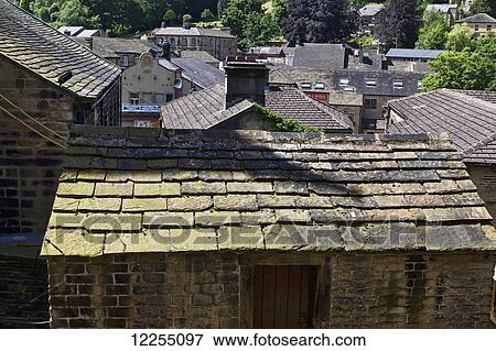 Roof tops; Holmfirth, Yorkshire, England View Large Photo Image Stock Photo - Roof tops; Holmfirth, Yorkshire, England. Fotosearch
