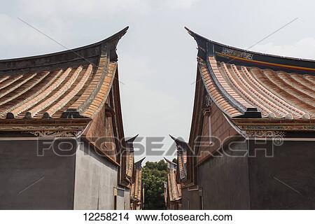Roof with the classic Taiwanese style in the folk culture village; Kinmen Island, Taiwan View Large Photo Image Picture - Roof with the classic Taiwanese style in the folk culture village; Kinmen Island, Taiwan. Fotosearch