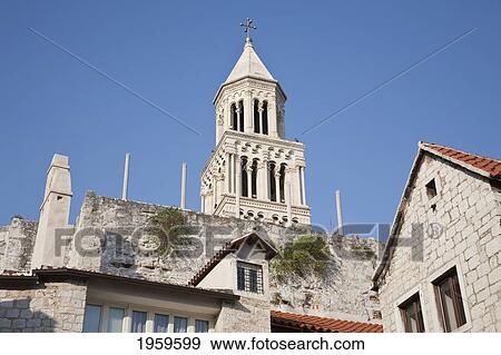 Stock Photo - Roofs And The Cathedral Of St. Dominus, Split, Split-Dalmatia, Croatia. Fotosearch