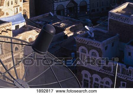 Rooftop With Satellite Dish View Large Photo Image Stock Photo - Rooftop With Satellite Dish. Fotosearch