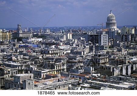 Rooftops In Havana With El Capitolio On The Right View Large Photo Image Stock Photography - Rooftops In Havana With El Capitolio On The Right. Fotosearch