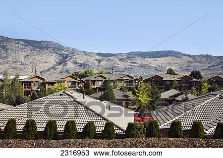 Stock Image - Rooftops Of Houses; Penticton British Columbia Canada. Fotosearch