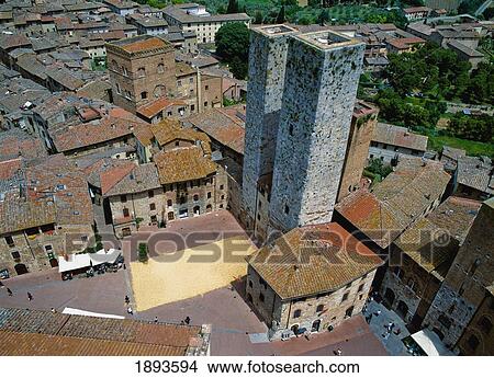 Rooftops Of San Gimignano View Large Photo Image Picture - Rooftops Of San Gimignano. Fotosearch