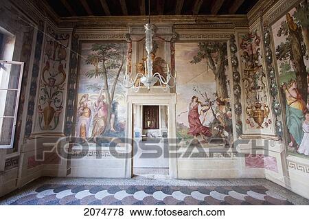 Room Decorated With Frescoes In Villa Caldogno, Caldogno, Italy View Large Photo Image Stock Photo - Room Decorated With Frescoes In Villa Caldogno, Caldogno, Italy. Fotosearch