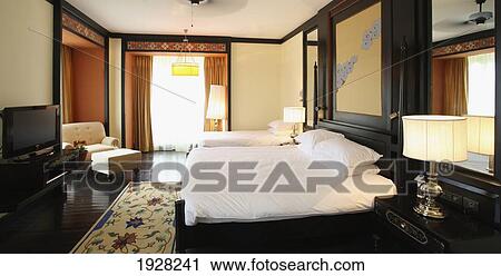Stock Image - Room In Taj Tashi Hotel, Thimphu, Bhutan. Fotosearch