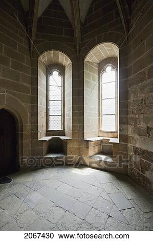 Stock Image - Room In The Abbey Of Mont-Saint-Michel, France. Fotosearch
