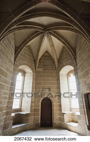 Stock Image - Room In The Abbey Of Mont-Saint-Michel, France. Fotosearch