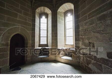 Stock Photo - Room In The Abbey Of Mont-Saint-Michel, France. Fotosearch