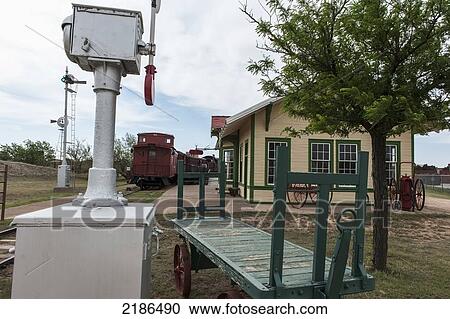 Stock Image - Ropes Railway Depot At The National Ranching Heritage Center, Lubbock, Texas, Usa. Fotosearch