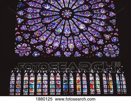 Stock Photography - Rose Window Of The Notre Dame Cathedral.. Fotosearch