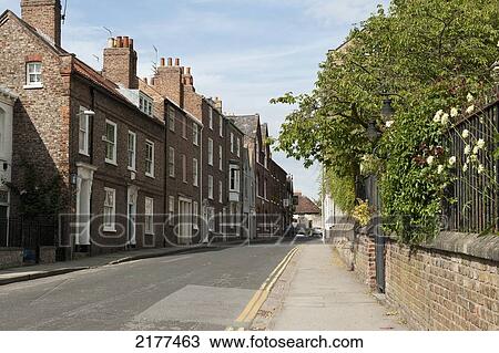 Row Houses Along A Street; York England View Large Photo Image Stock Image - Row Houses Along A Street; York England. Fotosearch