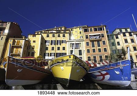 Row Of Boats Near Apartments View Large Photo Image Stock Photo - Row Of Boats Near Apartments. Fotosearch
