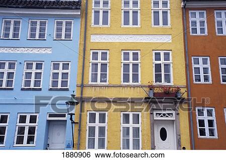 Row Of Colorful Houses In Nyhavn View Large Photo Image Stock Photograph - Row Of Colorful Houses In Nyhavn. Fotosearch