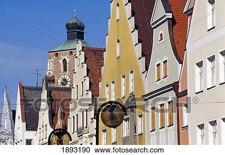 Row Of Houses In Ingolstadt View Large Photo Image Stock Image - Row Of Houses In Ingolstadt. Fotosearch