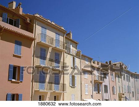 Row Of Houses; St. Tropez, France View Large Photo Image Stock Image - Row Of Houses; St. Tropez, France. Fotosearch