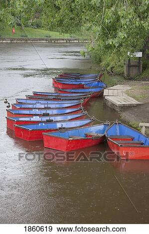 Rowboats On River Wansbeck, Morpeth, Northumberland, England View Large Photo Image Stock Photo - Rowboats On River Wansbeck, Morpeth, Northumberland, England. Fotosearch