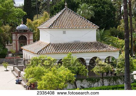 Stock Photo - Royal Alcazar Gardens; Seville, Andalucia, Spain. Fotosearch