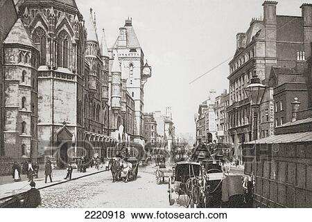 Stock Photo - Royal Courts Of Justice, Aka Law Courts, London, England In The Late 19Th Century. From London, Historic And Social, Published 1902.. Fotosearch