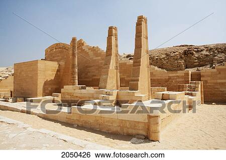 Stock Photograph - Royal Pavilion In The Funerary Complex Of Djoser, Saqqara, Al Jizah, Egypt. Fotosearch