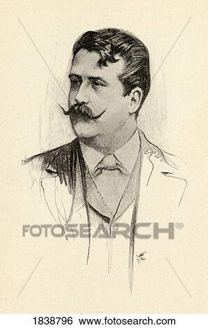 Stock Photograph - Ruggero Leoncavallo, 1857-1919. Italian Opera Composer. Portrait By Chase Emerson. American Artist 1874-1922. Fotosearch