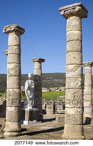 Stock Photo - Ruins At The Excavations Of The Old Roman Settlement; Bolonia Andalucia Spain. Fotosearch