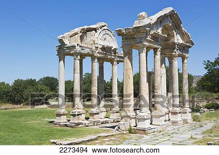 Ruins of aphrodisias 2nd century gateway known as the tetrapylon; aydin province turkey View Large Photo Image Picture - Ruins of aphrodisias 2nd century gateway known as the tetrapylon; aydin province turkey. Fotosearch