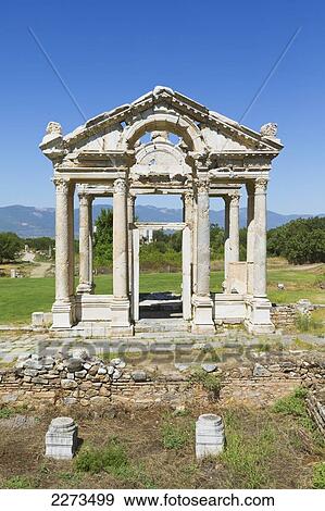 Ruins of aphrodisias 2nd century gateway known as the tetrapylon; aydin province turkey View Large Photo Image Stock Photo - Ruins of aphrodisias 2nd century gateway known as the tetrapylon; aydin province turkey. Fotosearch